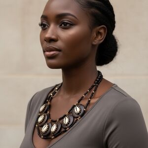 Elegant Cowrie Shell  Beaded Necklace